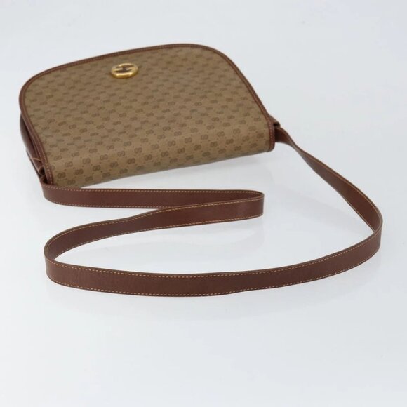 GUCCI Micro GG Supreme Shoulder Bag PVC Brown Gold - Picture 7 of 16